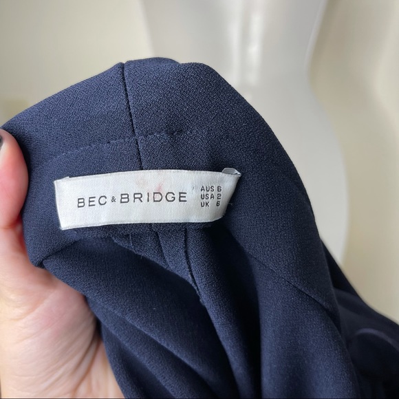 Bec + Bridge Off the Shoulders Midi Dress Navy 2 - Picture 8 of 11